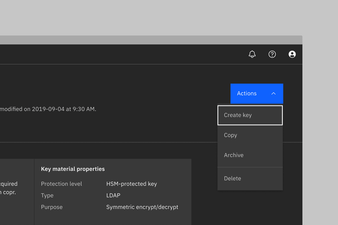 Menu button alignment example Menu button alignment example