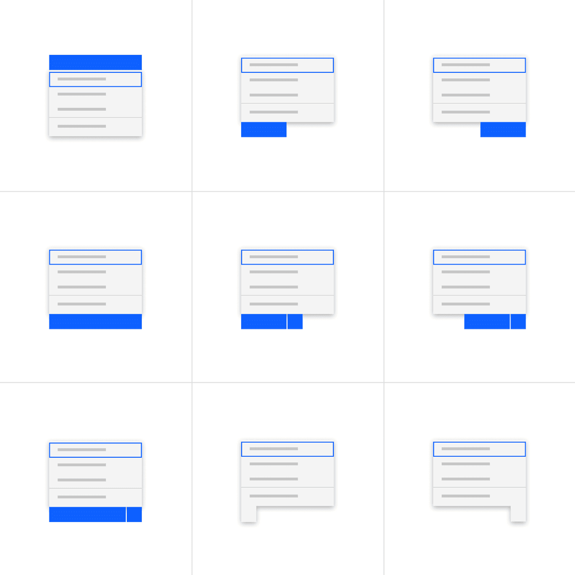 Menu alternative alignments Menu alternative alignments