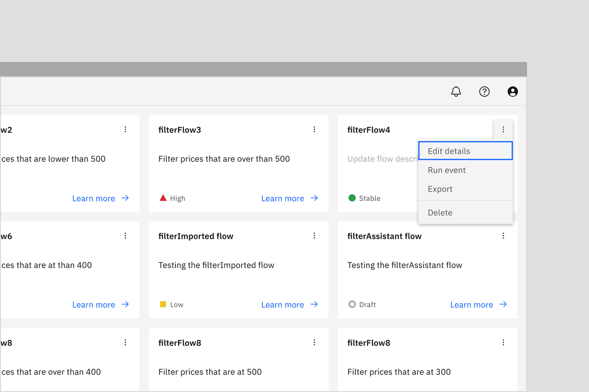 Overflow menu alignment example Overflow menu alignment example