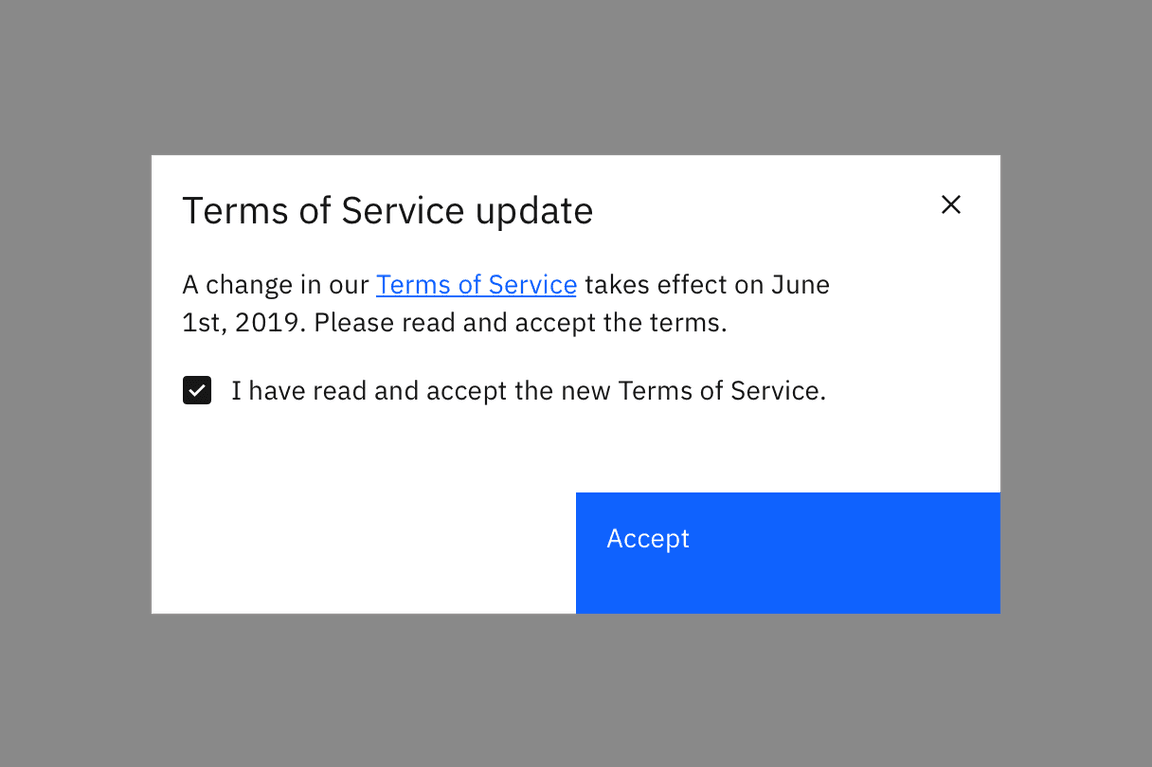 One button modal example One button modal example