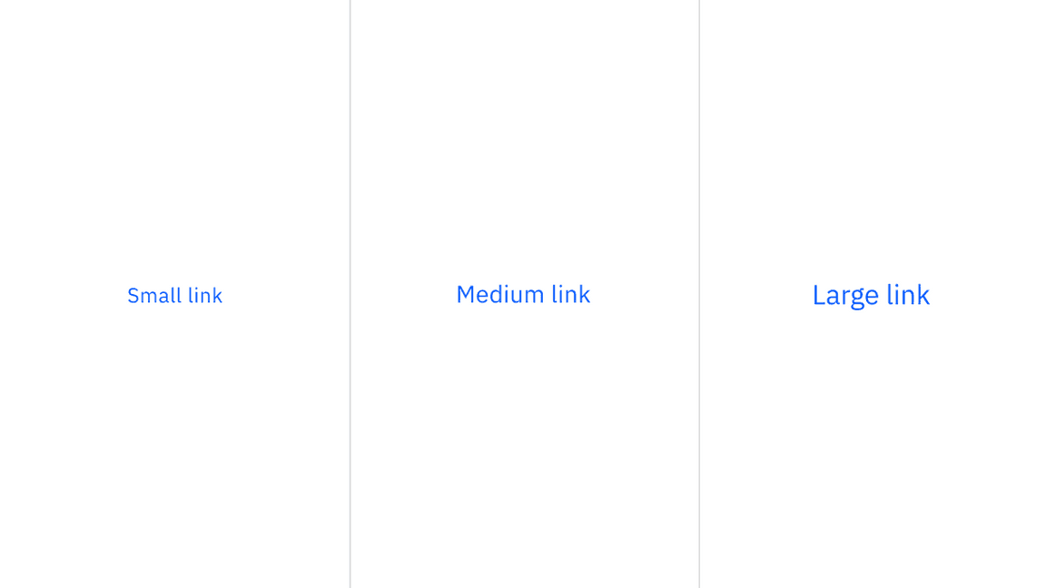 Sizing applies to both standalone and inline links