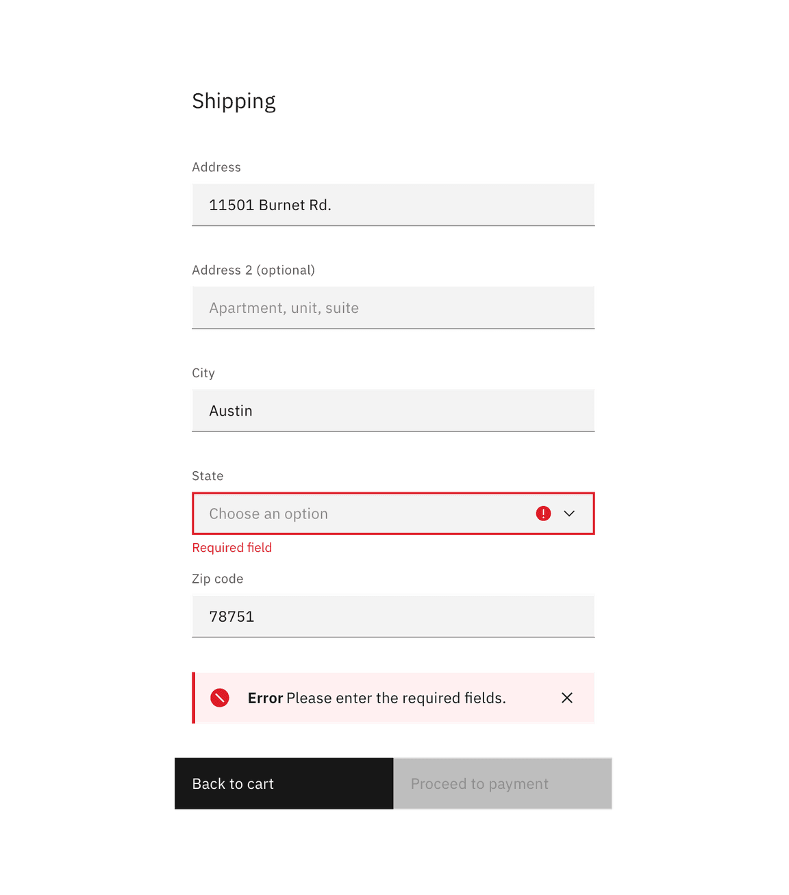 Form example with inline notification Form example with inline notification