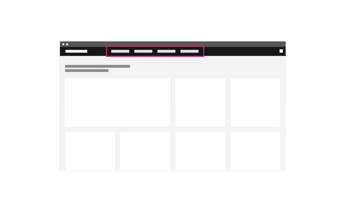 Example of a header as the global navigation Example of a header as the global navigation