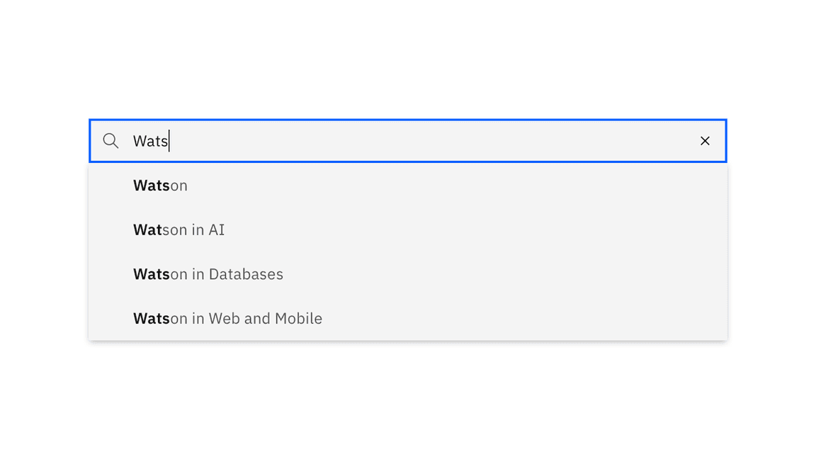 Example of type-ahead suggestions Example of type-ahead suggestions