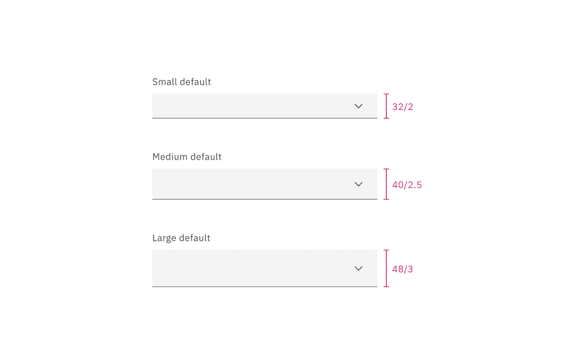 Sizes for default select
