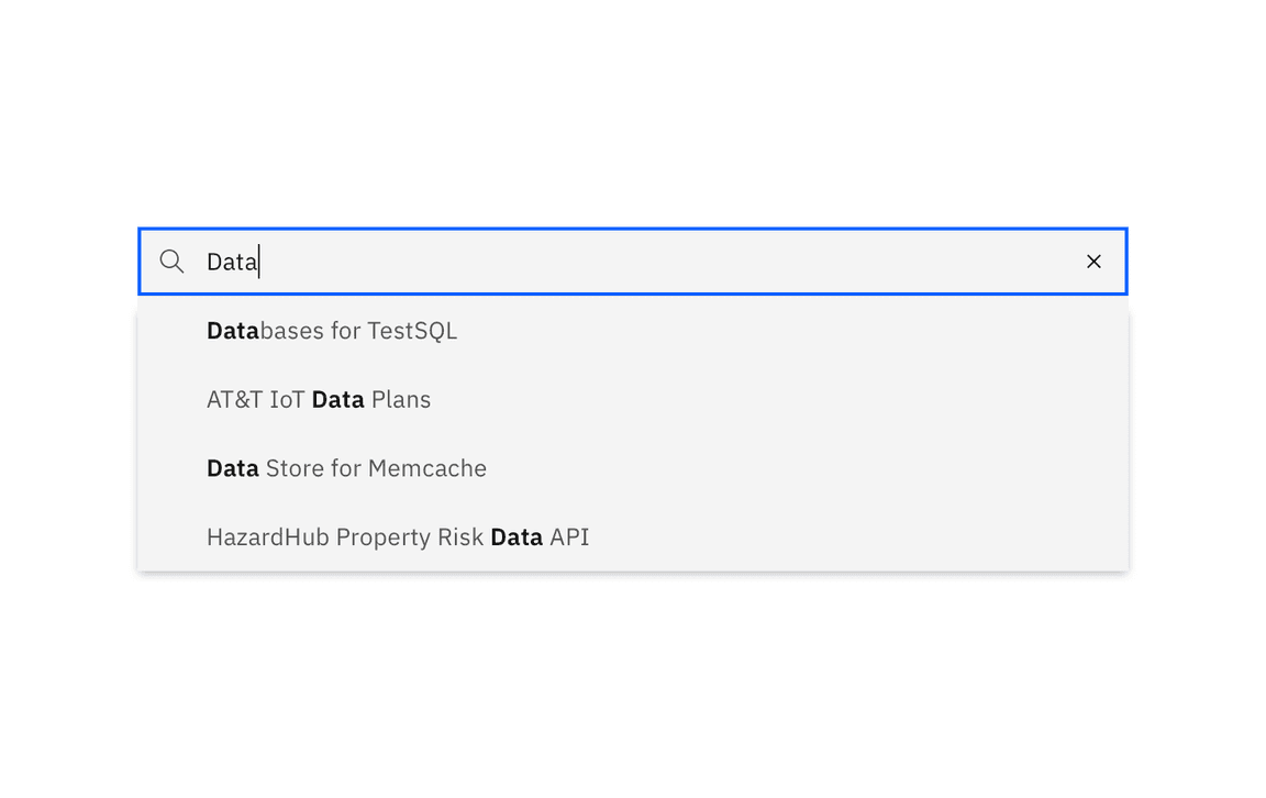 Example of an active search field Example of an active search field