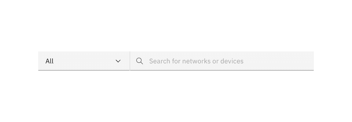Example of a scope filter on a search field Example of a scope filter on a search field