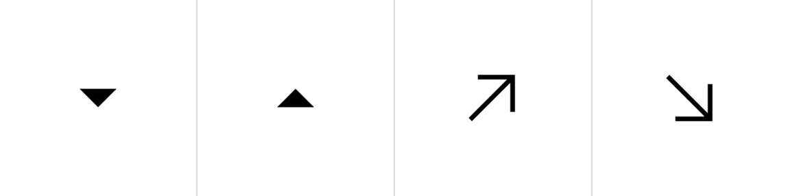 Caret and arrow icons Caret and arrow icons