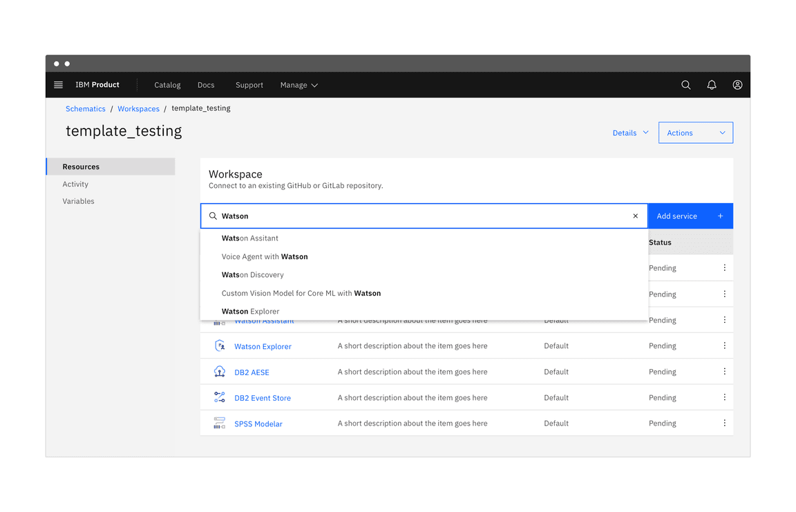 Example of an active search field Example of an active search field