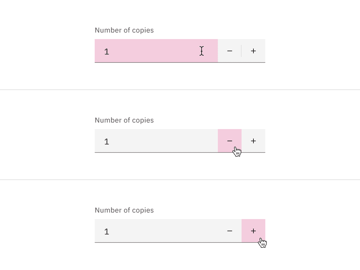 Default number input mouse and keyboard interactions