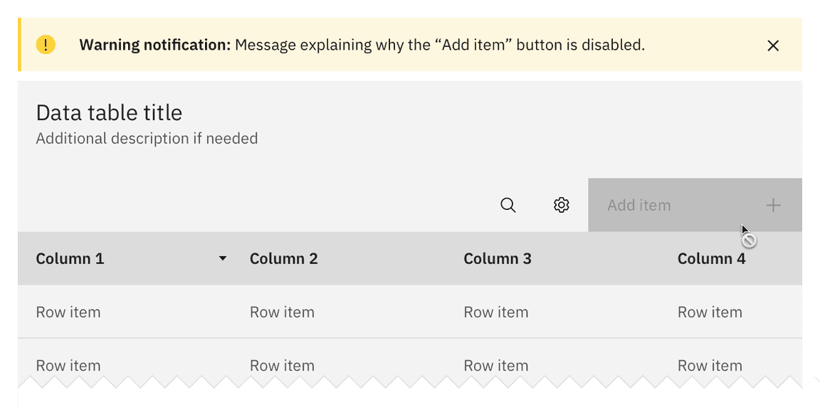 Additional warning with default disabled example Additional warning with default disabled example