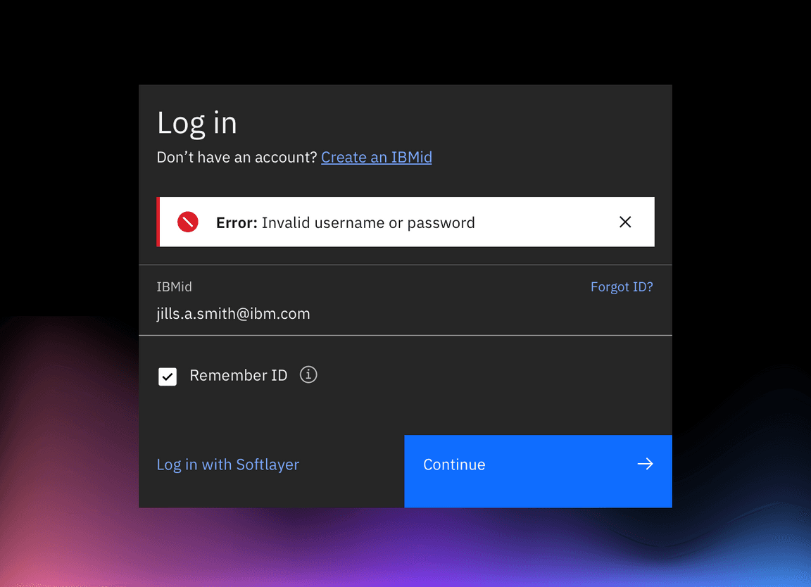 Example of a server-side notification on a login flow.