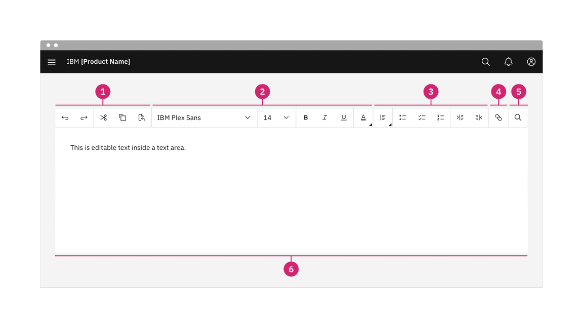 Anatomy of a text toolbar Anatomy of a text toolbar