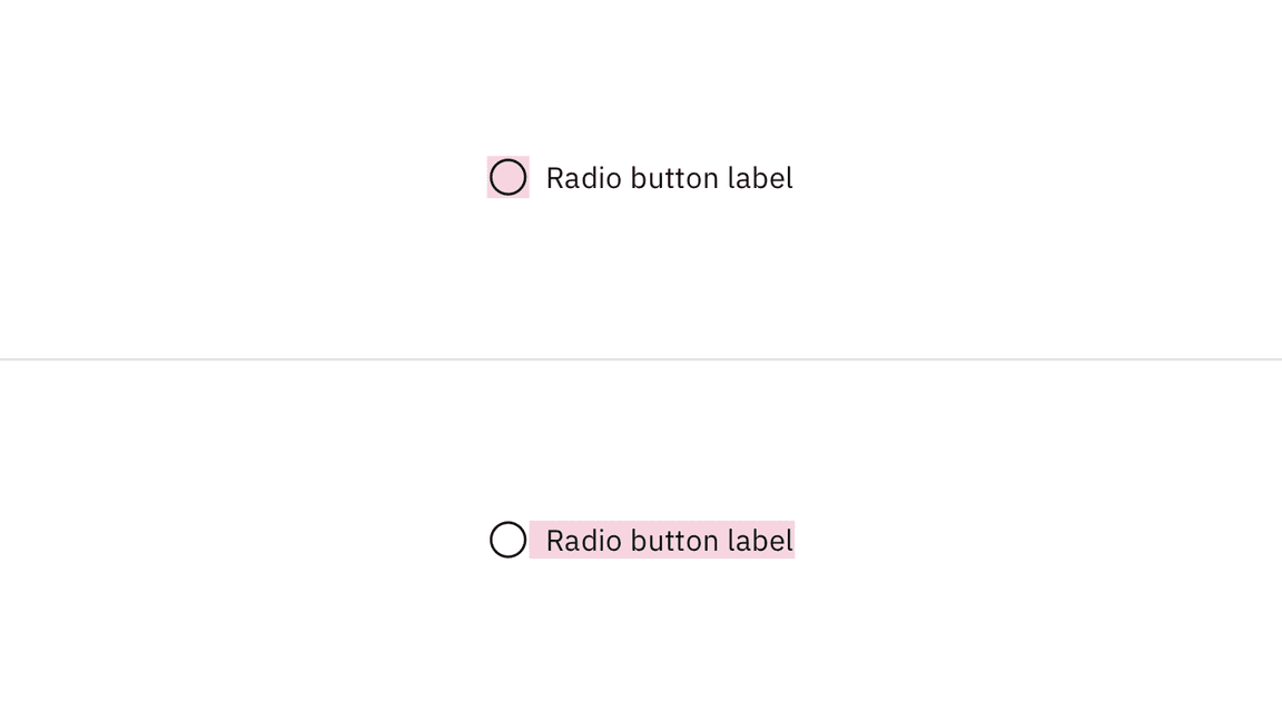 Click targets for radio buttons Click targets for radio buttons