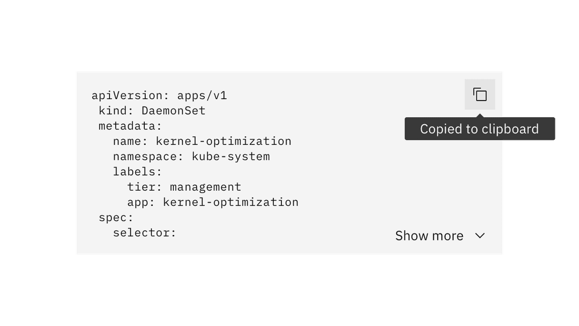 Code snippet copy to clipboard tooltip Code snippet copy to clipboard tooltip