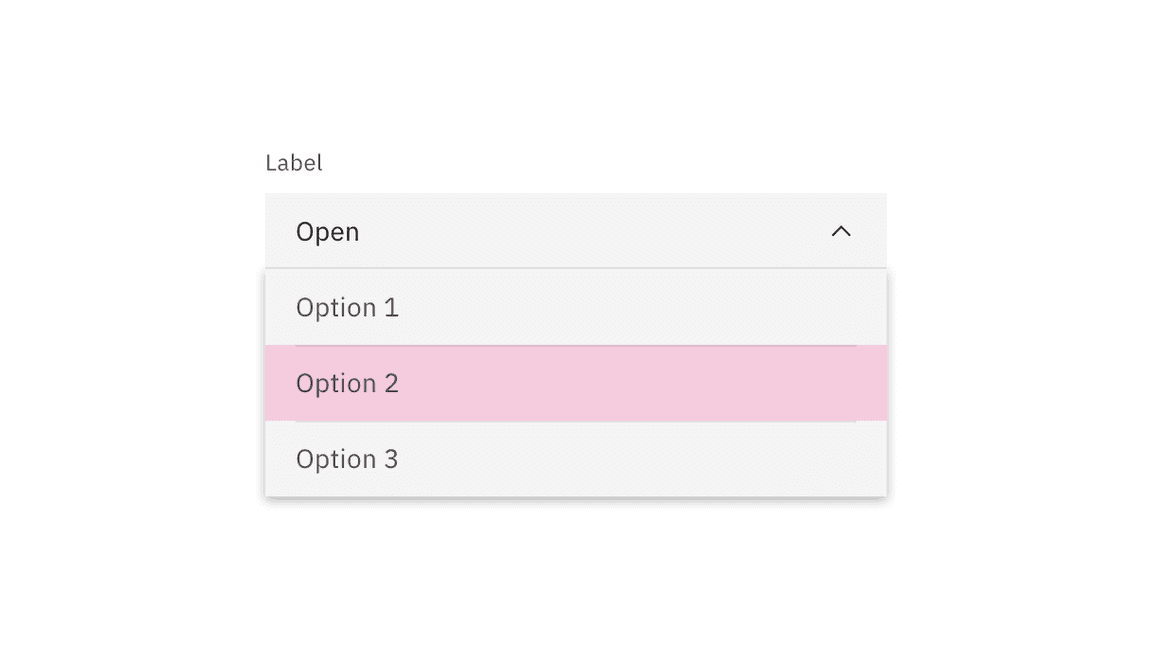 Default dropdown menu option click target.