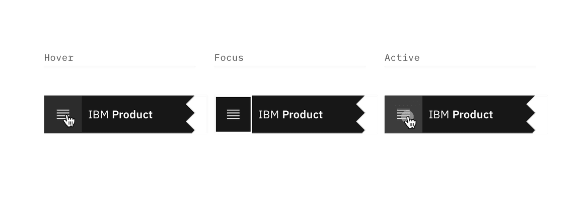 Menu trigger interactive states Menu trigger interactive states