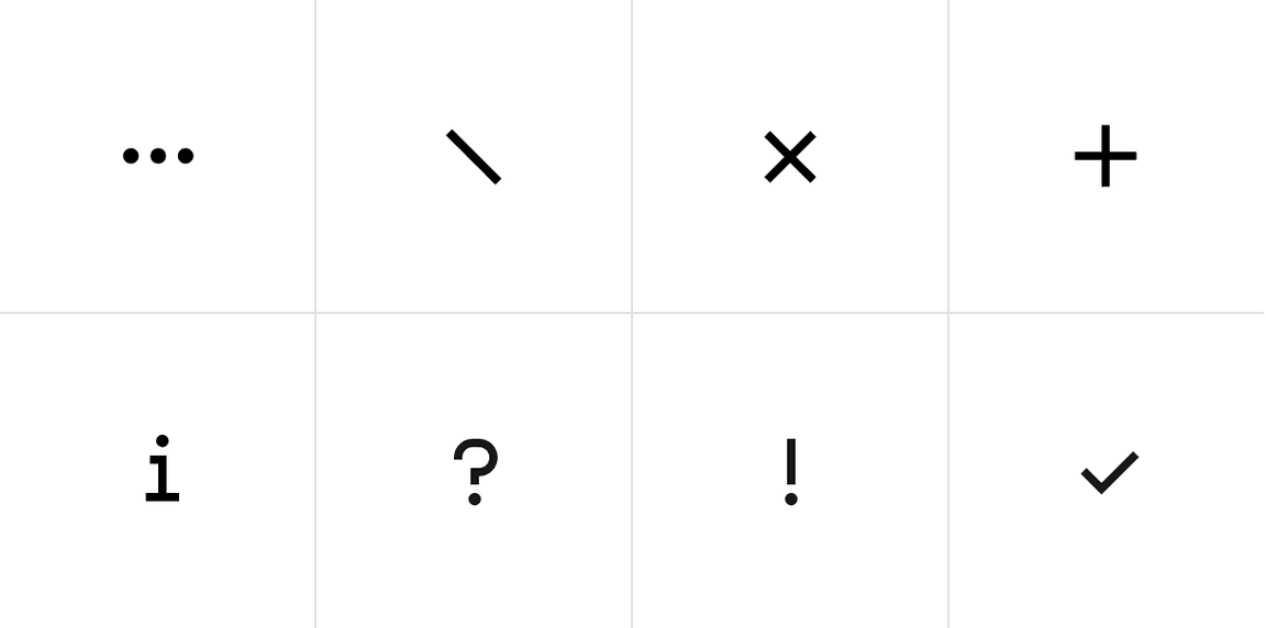 Examples of common status icons. Examples of common status icons.