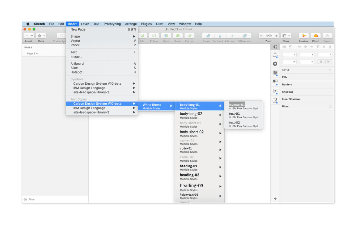Text styles navigation Text styles navigation