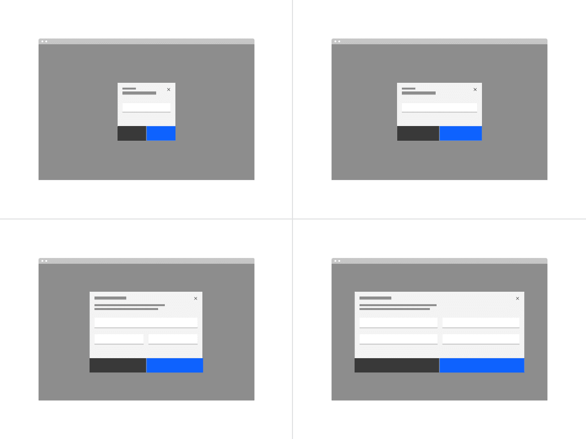 Modal sizes Modal sizes