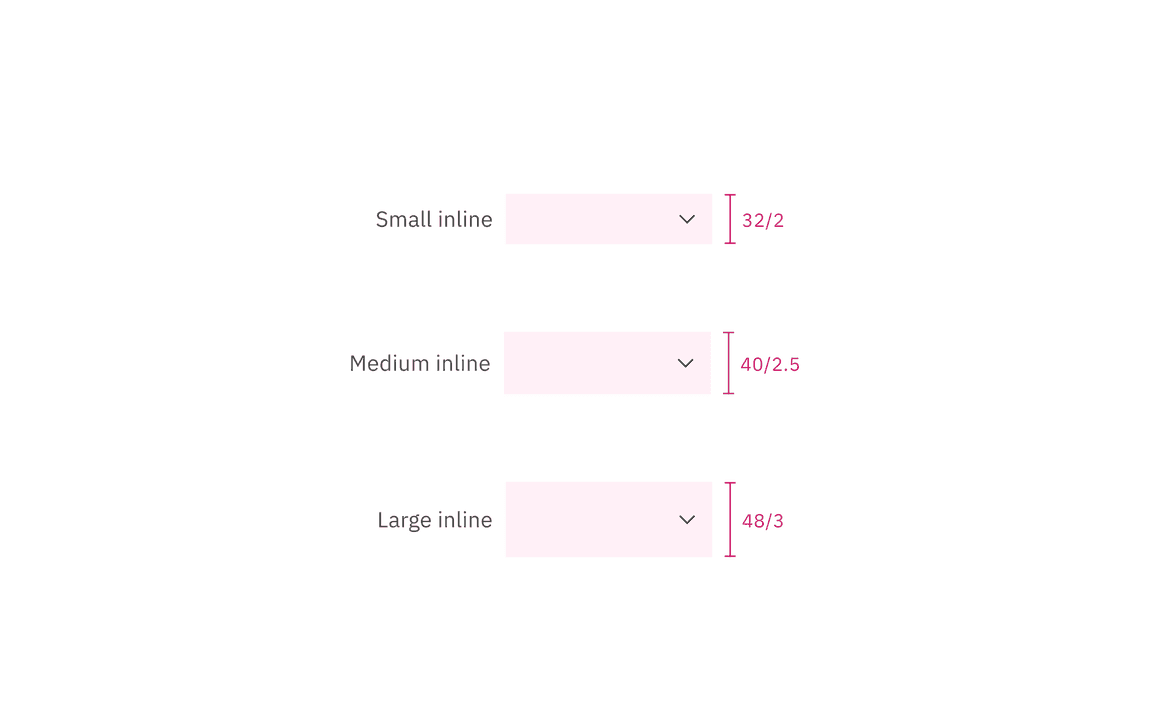 Sizes for inline select