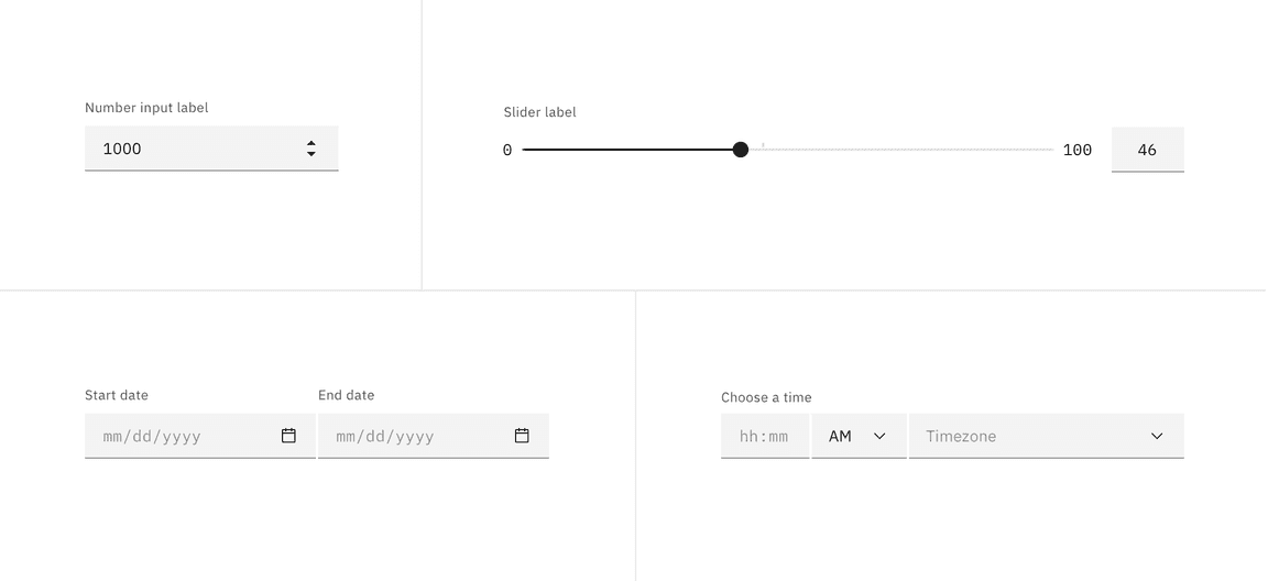 Example of bound entry controls Example of bound entry controls