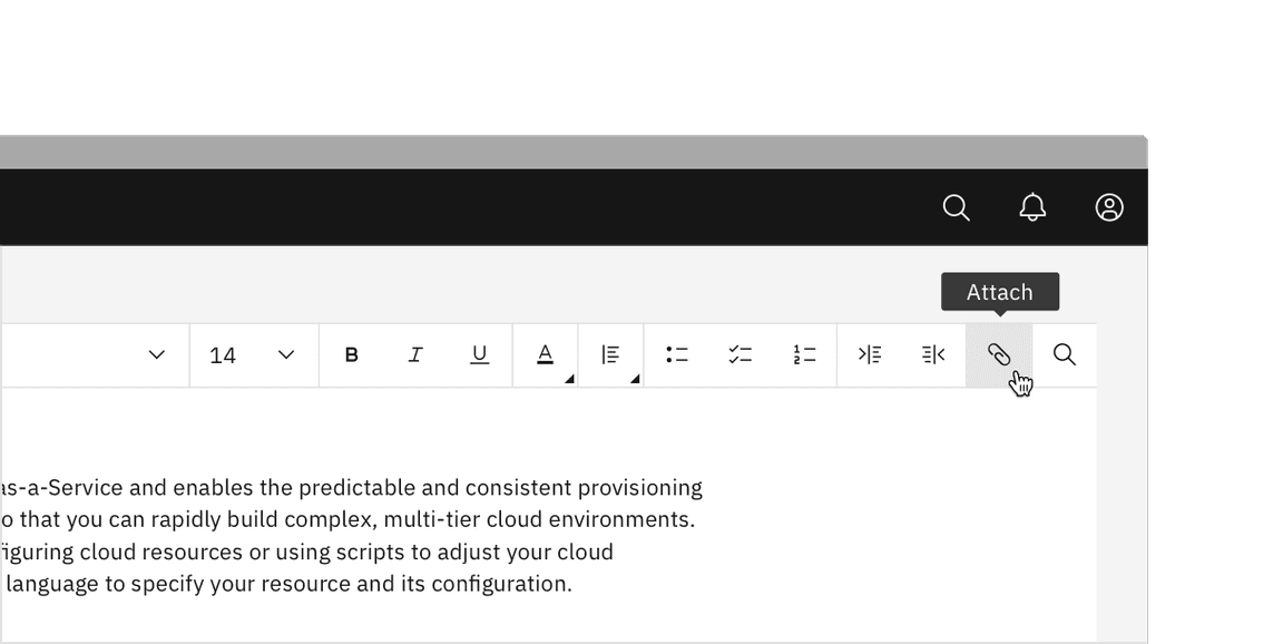Hover on "Attachment" button. Hover on "Attachment" button.