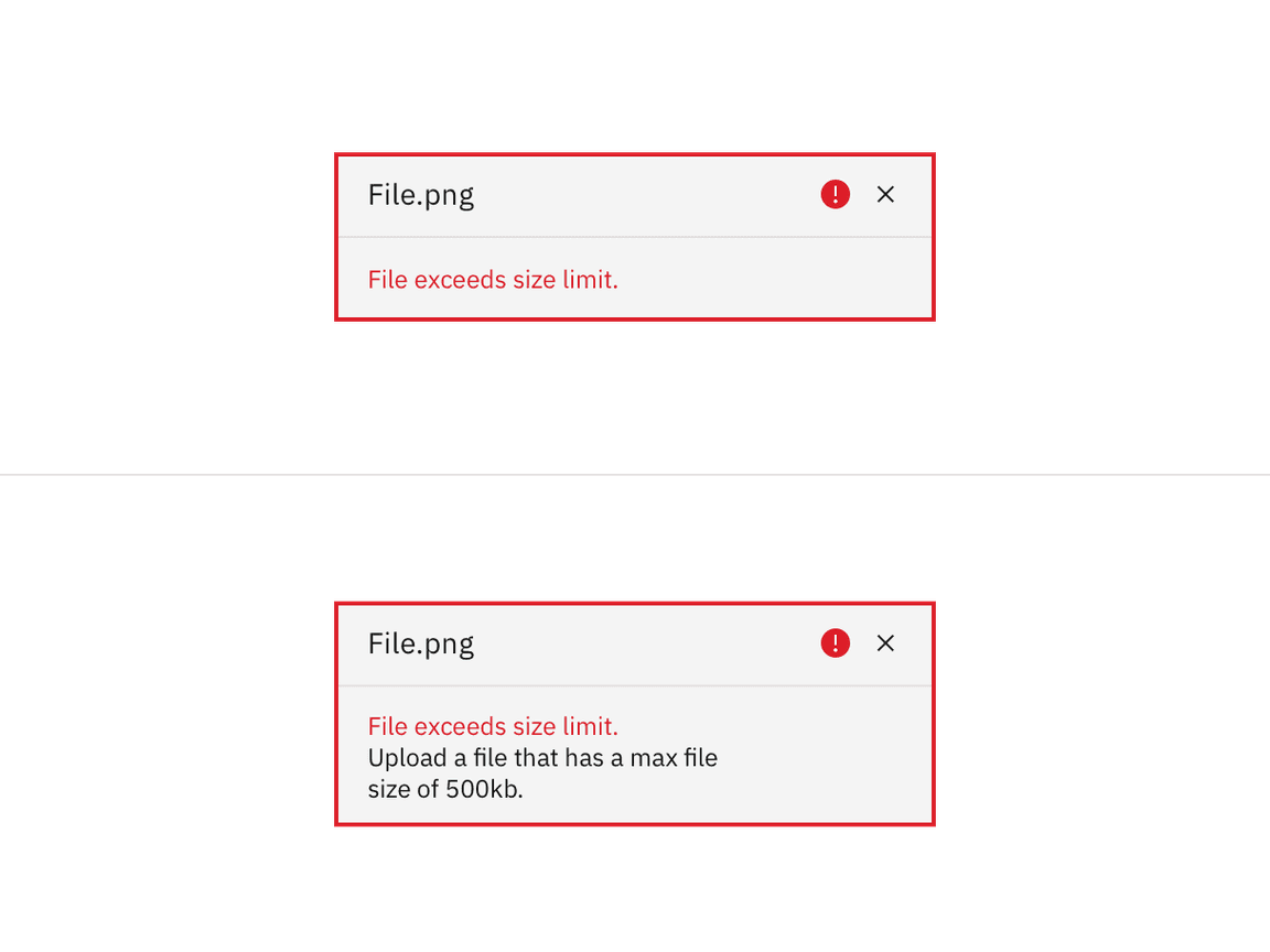 File uploader invalid states File uploader invalid states
