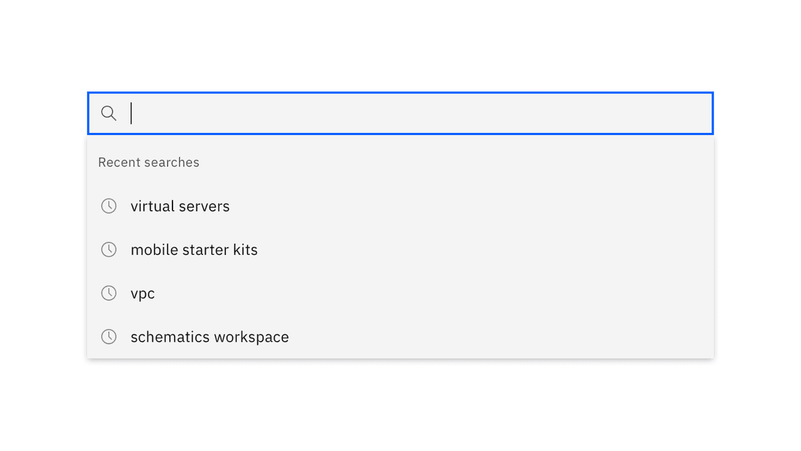 Example of recent search suggestions Example of recent search suggestions