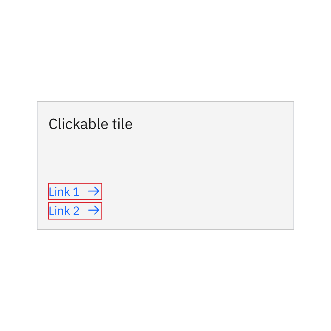 Example of "do not" on clickable tile