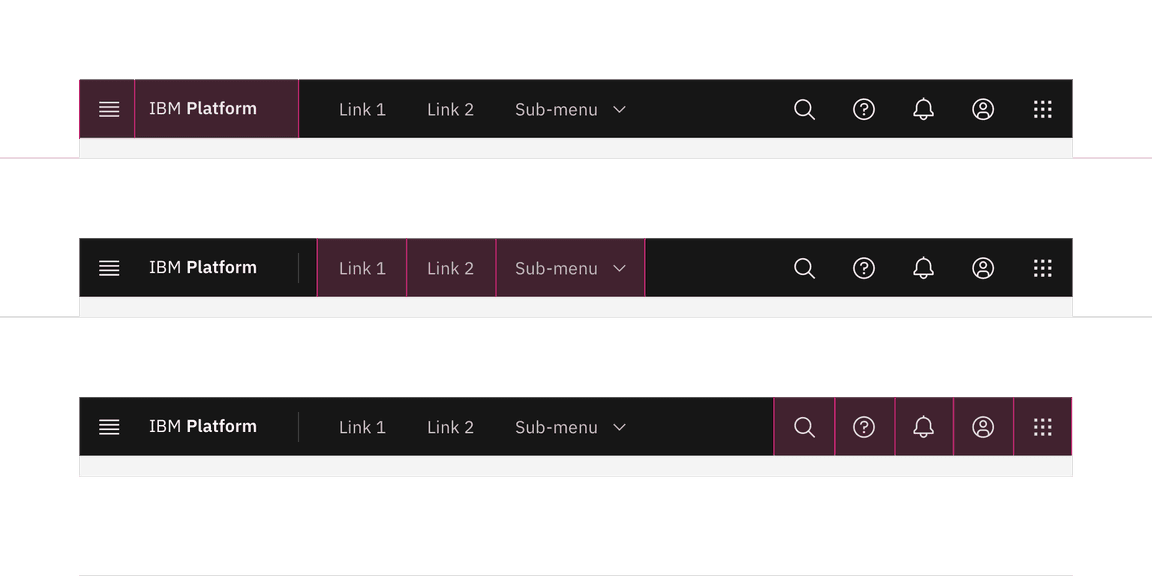 UI shell header click targets. UI shell header click targets.