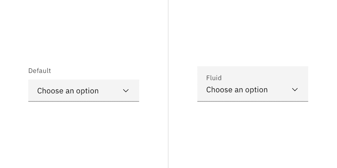 Default and fluid dropdown styles